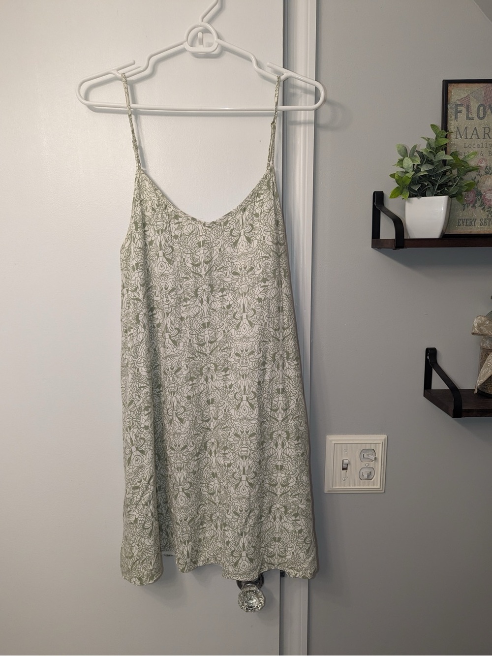 Alya Light Green Floral Slip Dress